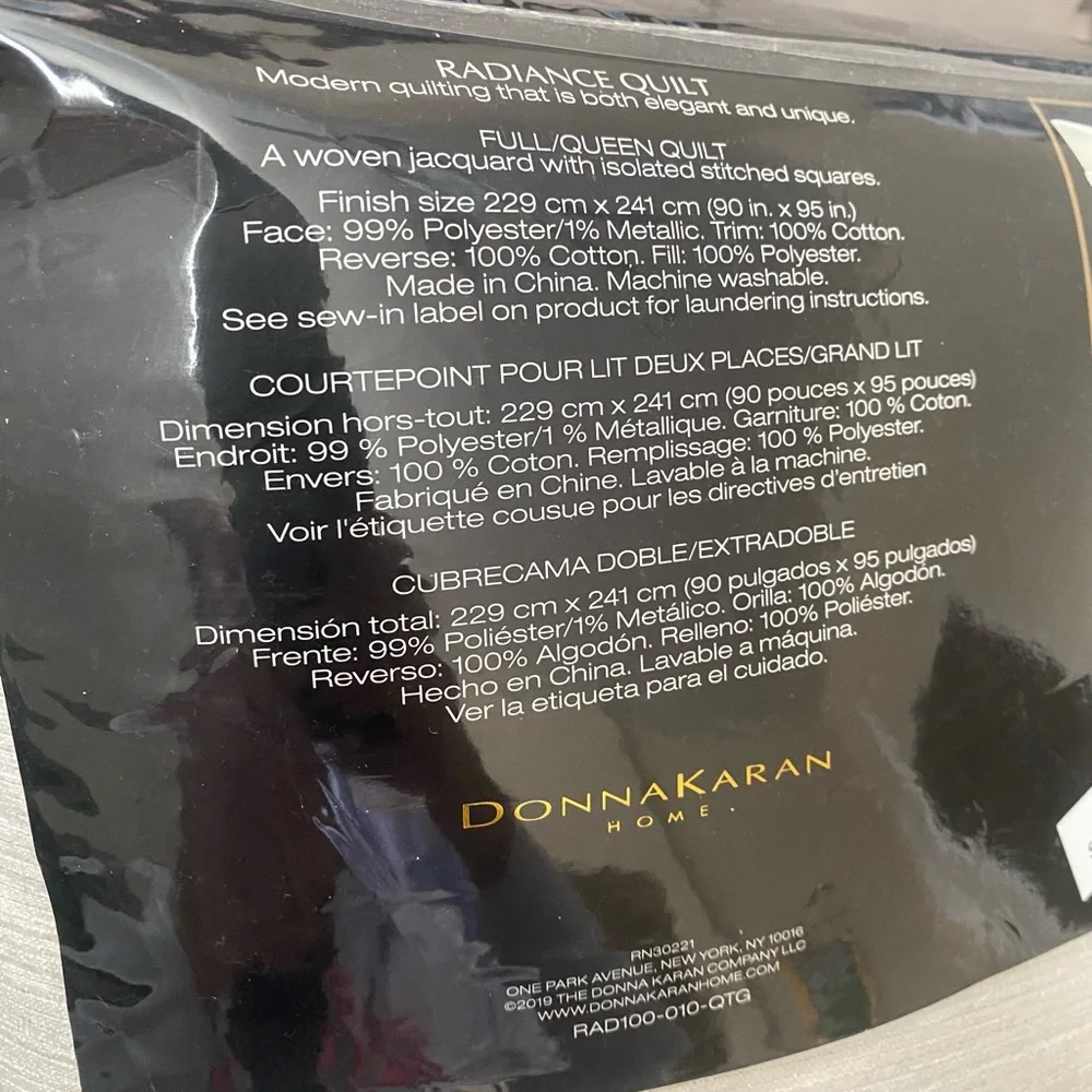 DONNA KARAN Home Radiance Quilt Full/Queen Ivory